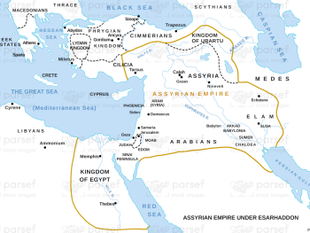 Assyrian Empire Under Esarhaddon Map image