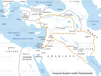 II Kings Assyrian Empire Under Sennacherib Map image