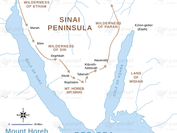 Exodus Mount Horeb Map image