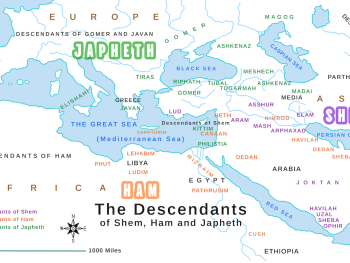 The Descendants of Shem, Ham, and Japheth Map image