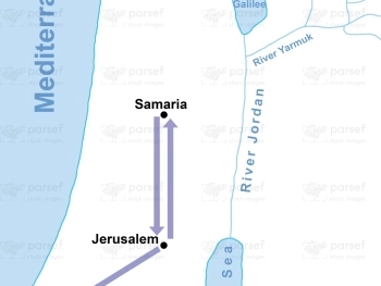 Acts Phillip Samaria Gaza Map image